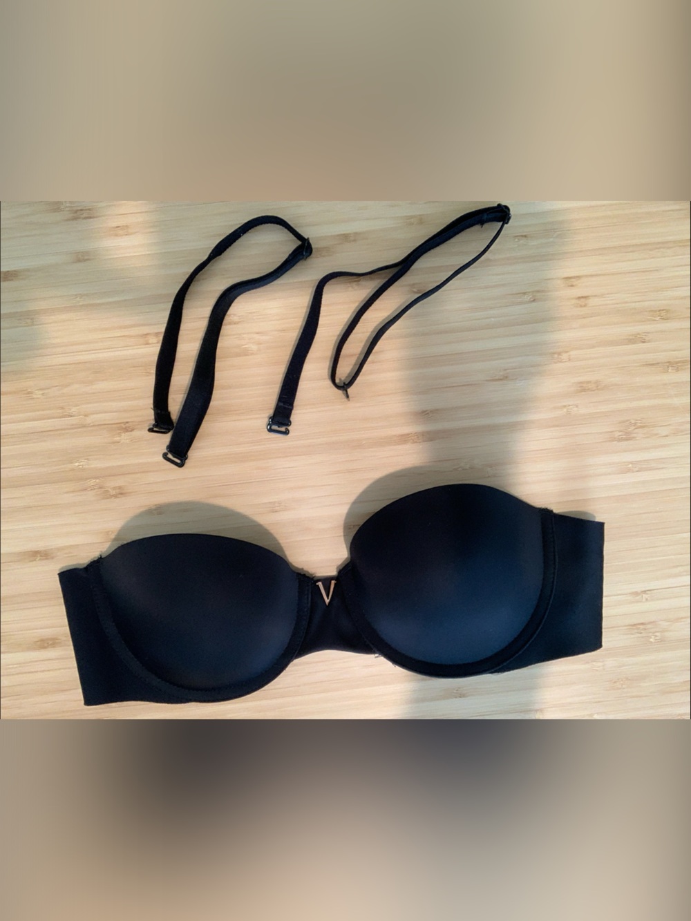 Victoria's Secret Black Convertible Strapless Bra with Removable Straps